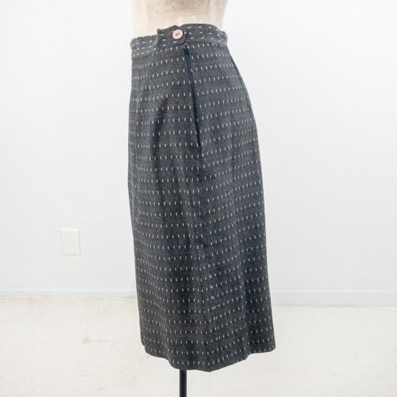 Vintage 40s S 2 Piece Skirt Set Blazer Suit Gray
